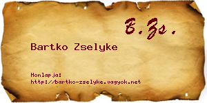 Bartko Zselyke névjegykártya